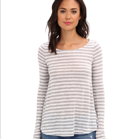Splendid Tops - Women Splendid hooded scoop neck striped top, S